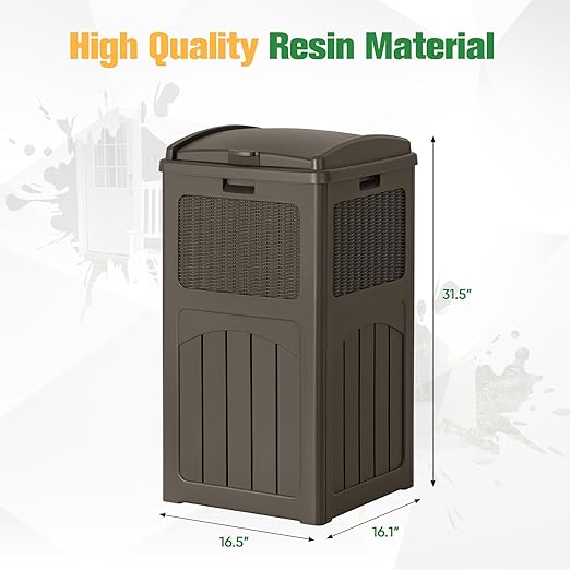 Flamaker 30 Gallon Trash Can, Resin Outdoor Garbage Can - Image 5