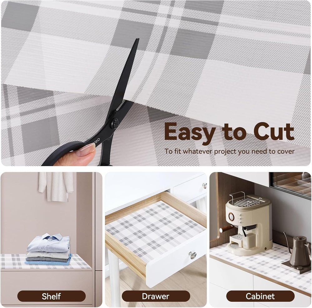 Drawer Shelf Liner for Kitchen Cabinets, Non Adhesive Slip Resistant Shelf Pa...