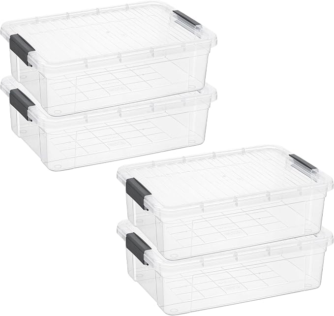 Superio Storage Bins with Lids, Stackable Totes, BPA Free, Odor Free, Organizer by Superio