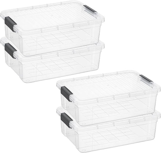 Superio Storage Bins with Lids, Stackable Totes, BPA Free, Odor Free, Organizer by Superio