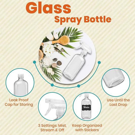 Clear Glass Spray Bottles For Cleaning Solutions - Image 2
