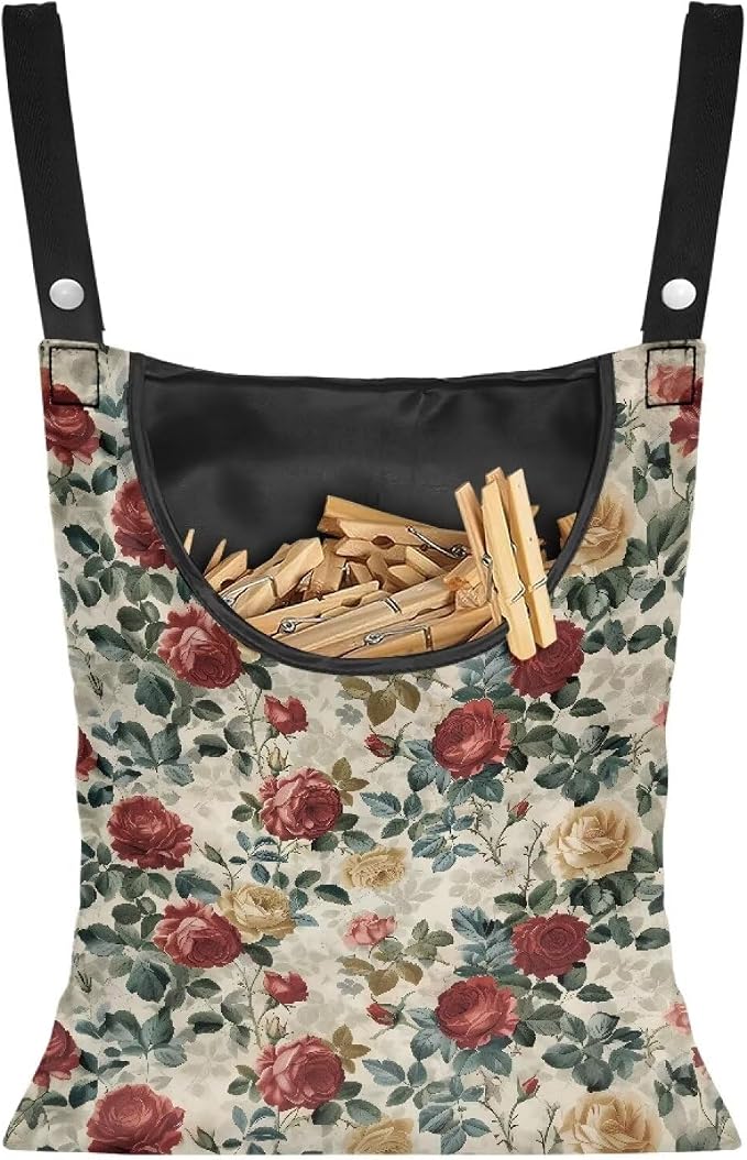 2 Pcs Rose Clothespin Laundry Bag, Clothes Lines by Unknown