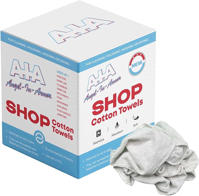 Angel-in-Armor Shop Towels – 1000 Unit Box of Lint-Free Cotton Shop Towel by A-I-AAngel-In-Armor