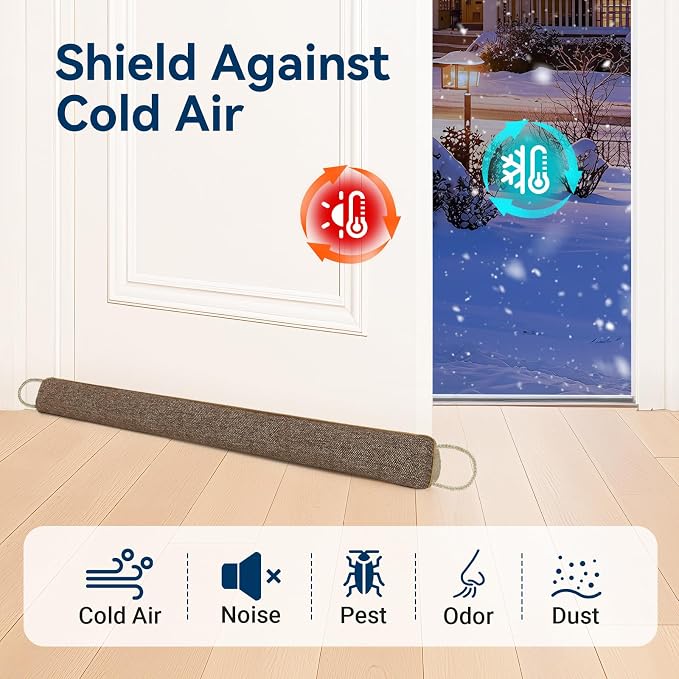 Door Draft Stopper for Bottom of Door, 36’’ Heavy Duty Under Door Draft Blocker - Image 2