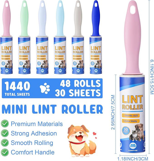 Hushee 48 Pack Bulk Mini Lint Roller - Image 2