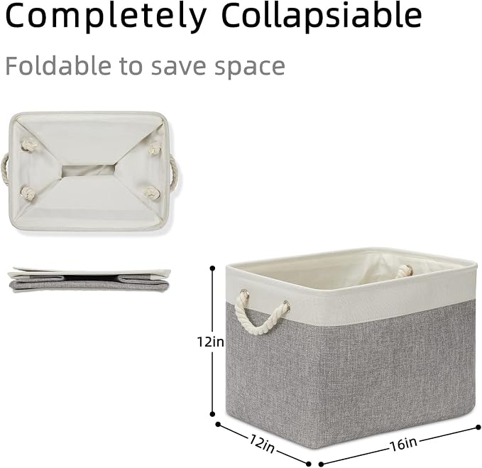 DULLEMELO Storage Baskets for Organizing 16x12x12 Large Fabric Storage Bins - Image 2
