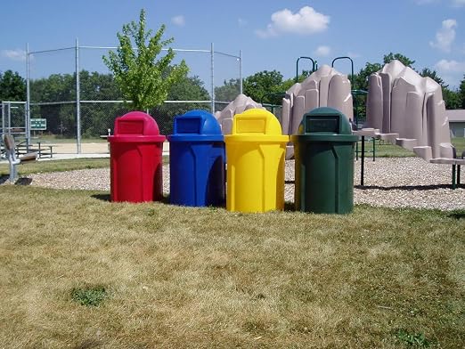 42 Gallon Circle 100% Recycled Plastic Heavy Duty Indoor or Outdoor Commercial - Image 4