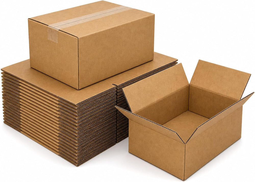 10x8x6 Brown Kraft Shipping Boxes for Small Business, 20 Pack