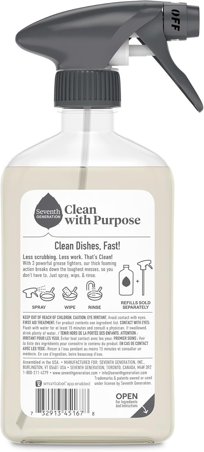 Seventh Generation Power+ Foaming Dish Spray Dishwashing soap Honey Crisp Apple - Image 2