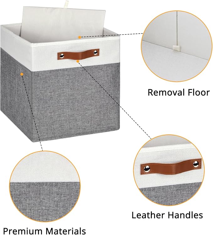 HNZIGE Fabric Storage Cubes 12x12 Cube Storage Bins, Decorative Cube Organizers - Image 8