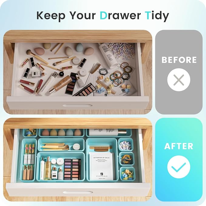 A-LuGei 【28PCS】 Drawer Organizer, Bathroom Organizers and Storage, Makeup - Image 4