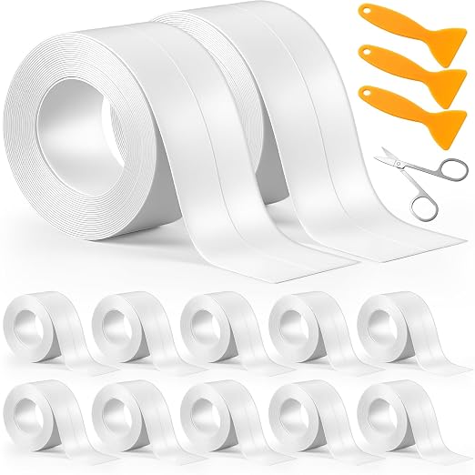 Maitys White Caulk Tape Waterproof Self Adhesive 12 Roll White Caulking Sealant by Unknown