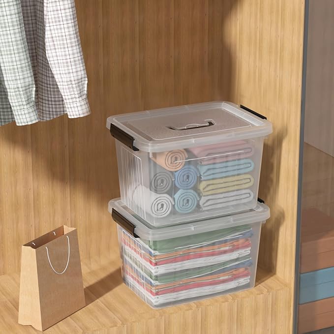 18 Quart Clear Plastic Storage Latching Bin - Image 7