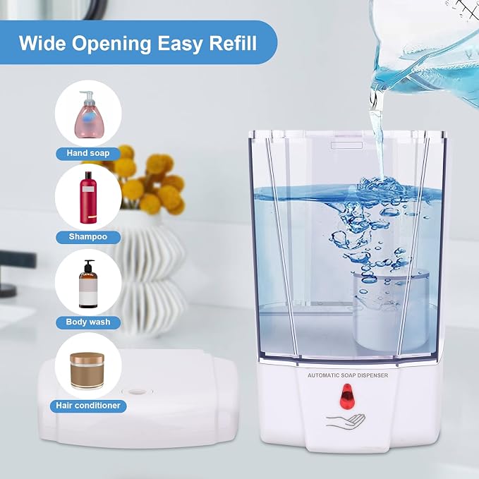 Automatic Soap Dispenser Wall Mounted: 700ml/23.7oz Commercial Hand Soap - Image 2