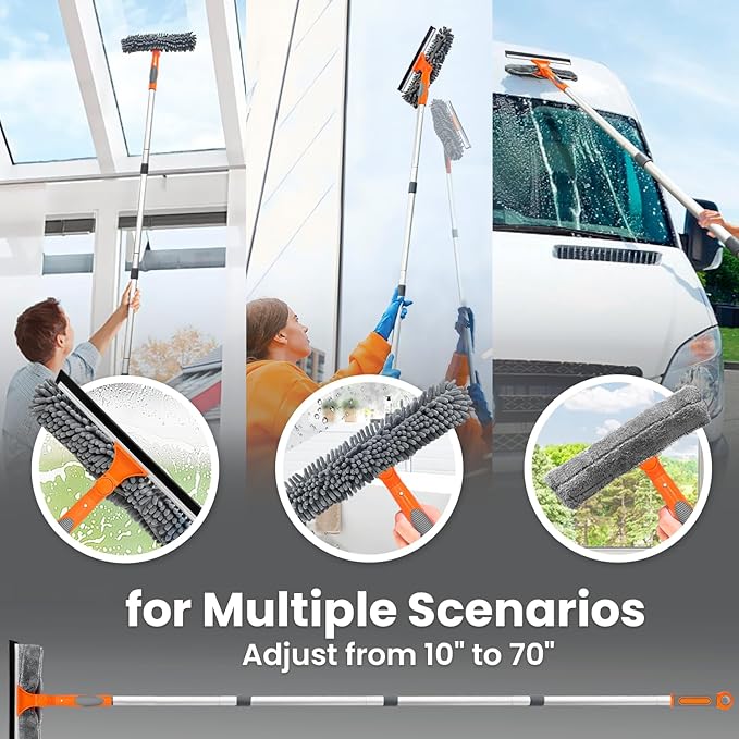 Professional Window Squeegee Cleaner, 2 in 1 Shower Squeegee - Image 6
