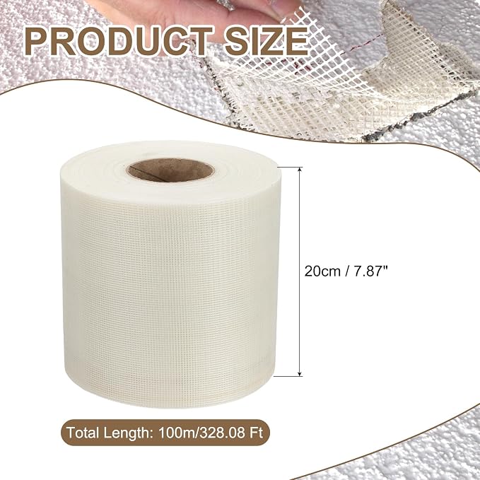 PATIKIL Drywall Repair Mesh Tape, 8 inch x 328 ft Fiberglass Repair Patch - Image 2