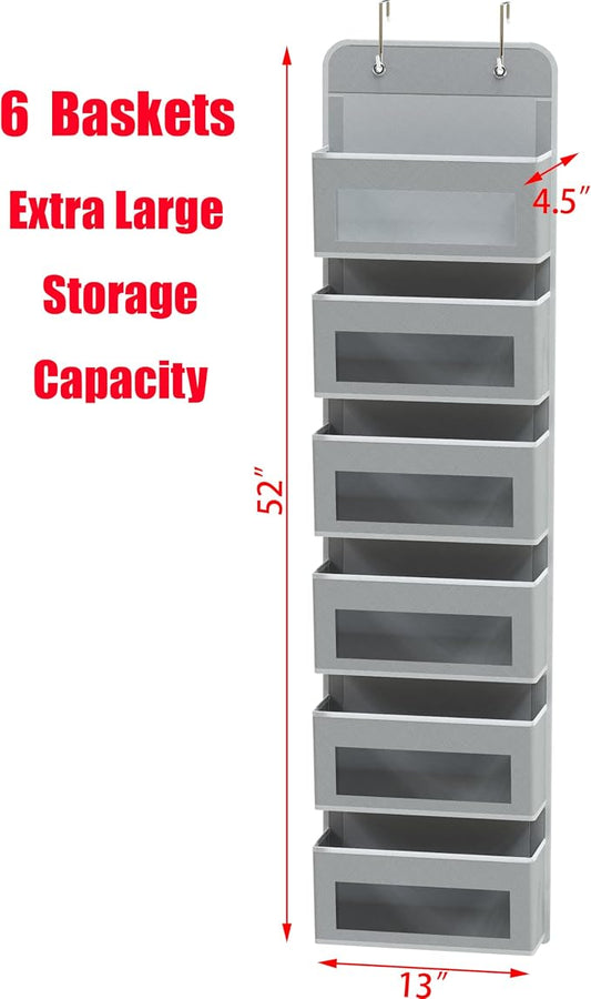 SIMPLE HOUSEWARE 6 Clear Window Pocket Over Closet Door Storage Hanging - Image 2
