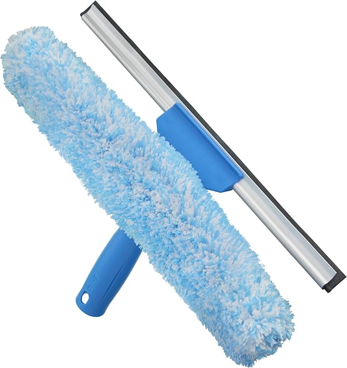 Unger Professional 2-in-1 Squeegee and Scrubber, 14” Window Cleaning Tool by Unger
