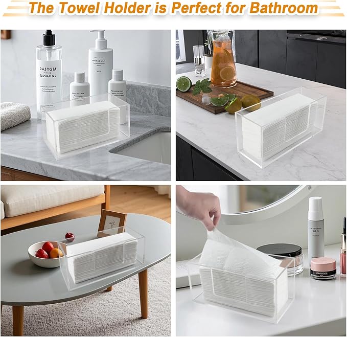 4Pack Acrylic Paper Towel Dispenser, Napkin Holder - Image 5