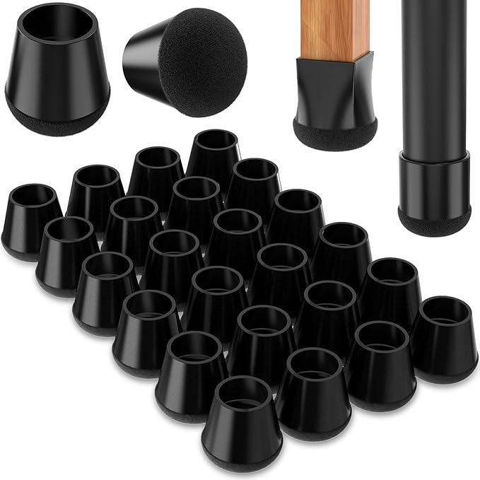 Chair Leg Floor Protectors Small 24Pcs, Silicone Chair Leg Protectors by YTEACIUL