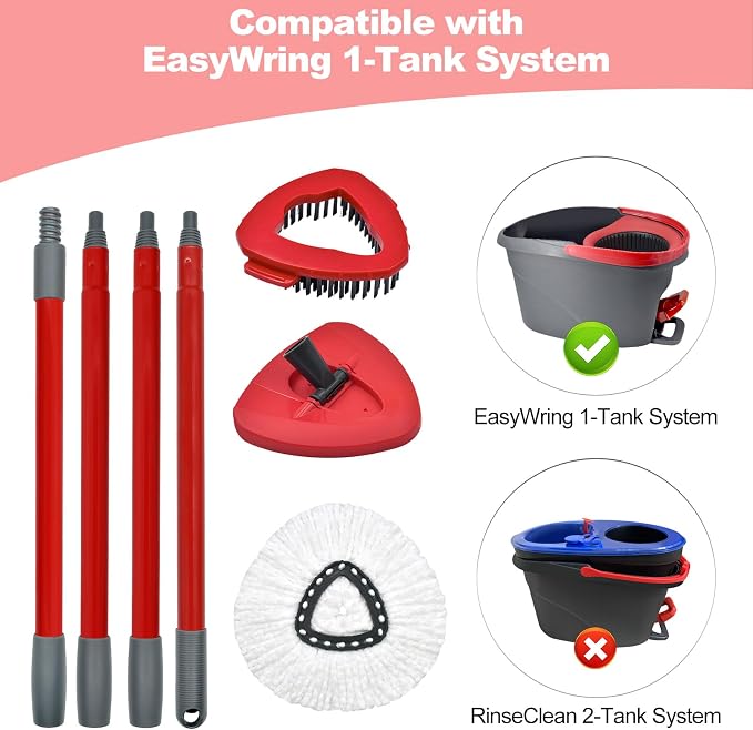 Spin Mop Heads Replacements for O Ceda EasyWring 1-Tank System, 3 Microfiber - Image 9