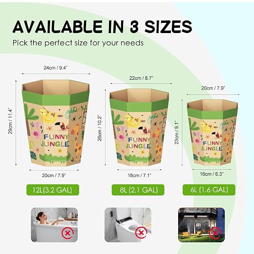 6-Pack Cardboard Trash Can – Foldable, Recyclable, Plastic-Free & Reusable - Image 5