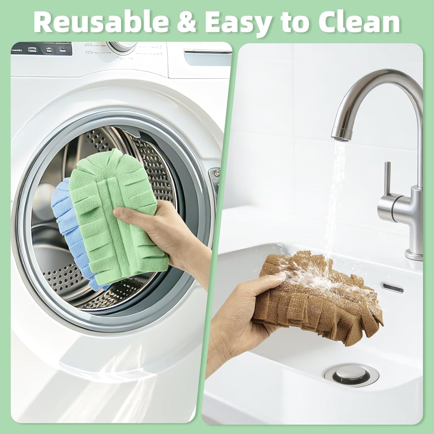 12 PCS Fleece Reusable Duster Refills Compatible with Swiffer Handle, Washable Heavy Duty Duster Pads for Fan, Window, Furniture, Car, 360 Cleaning Cloths Include 1 Handle, Morandi Colors