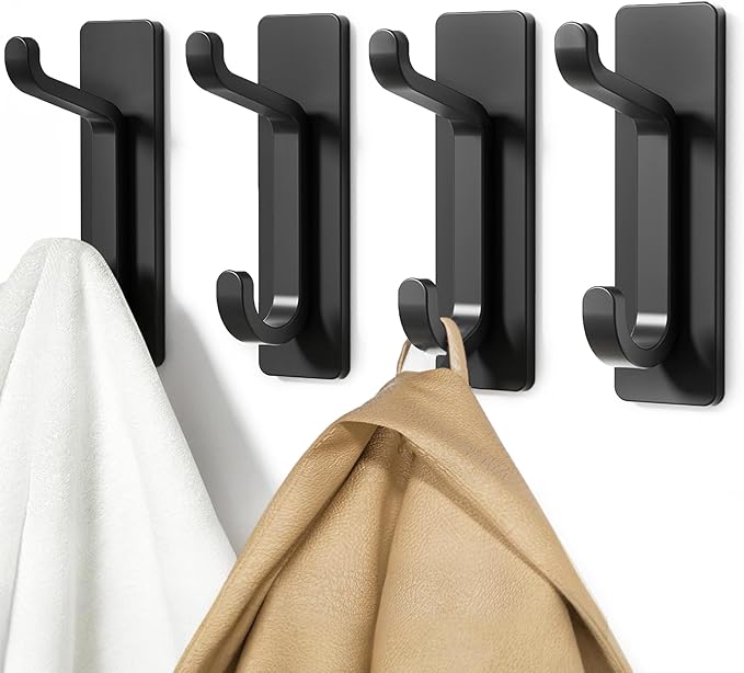 Wall Hooks for Coat and Towel: 13LB Adhesive Door Hanger Stick on by pickpiff