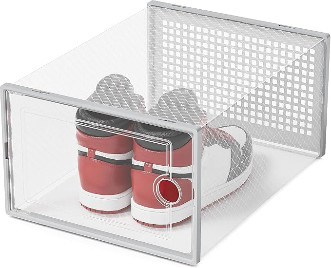 Kuject XX-Large Shoe Storage Boxes Organizers Clear Plastic Stackable 12 Pack - Image 6