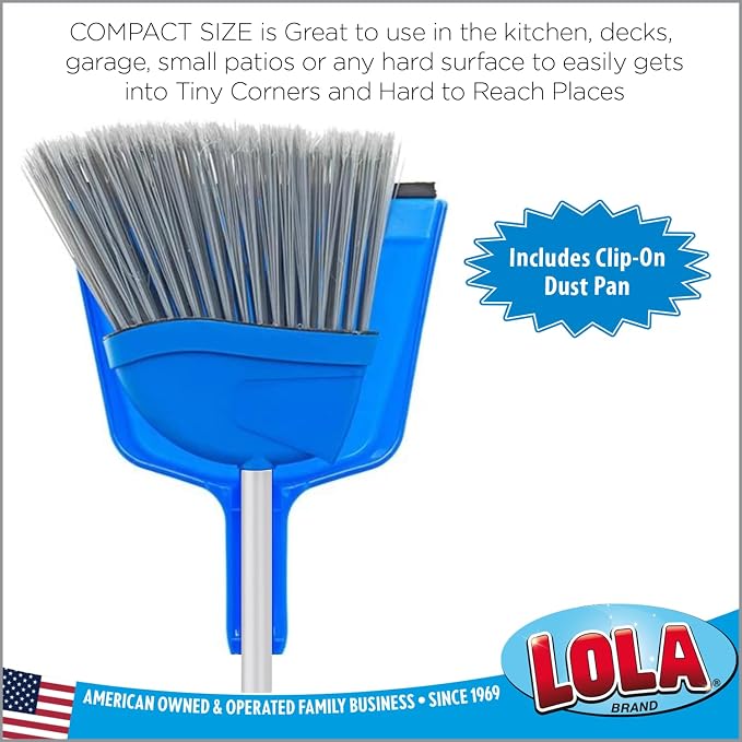 Angle Broom w/Dustpan, 9.25" W Head, Smaller Style- Made w/Recycled Soda - Image 2