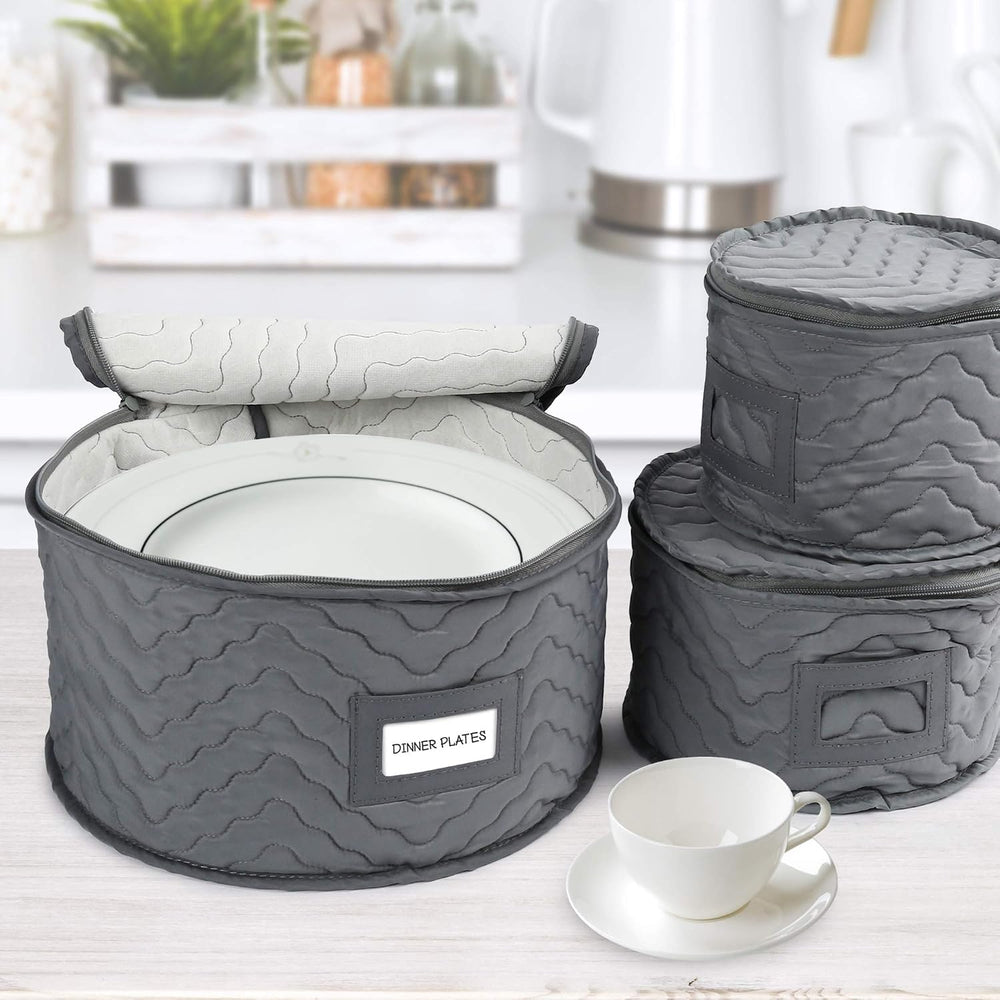 LotFancy China Storage Containers - Quilted 6-Piece Set Storage Box- Stores C...