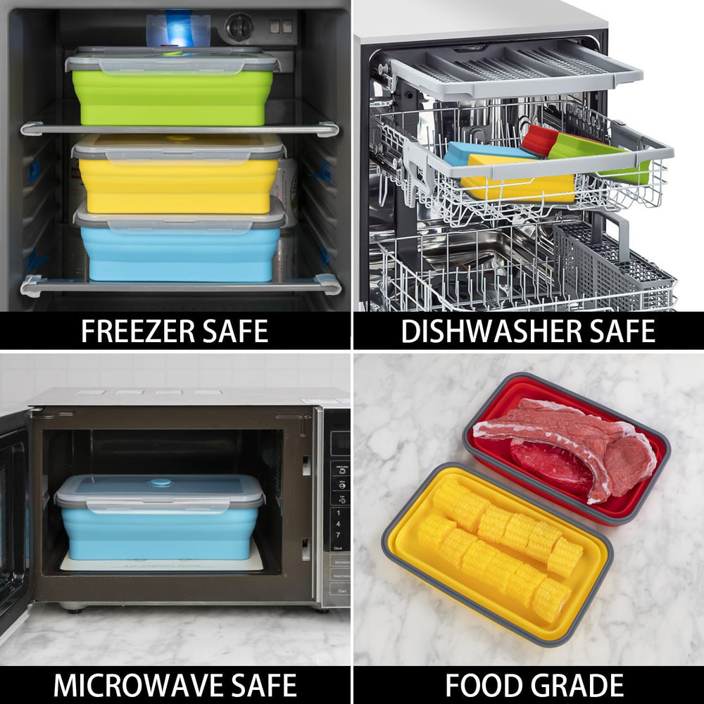Extra Large Collapsible Food Storage Containers with Lid & Air Vent, 81 o...