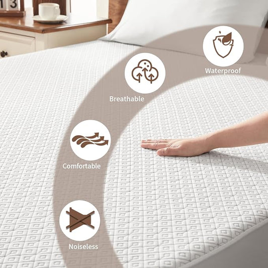 BEDLORE Waterproof Twin XL Mattress Protector, Noiseless Mattress Cover - Image 2