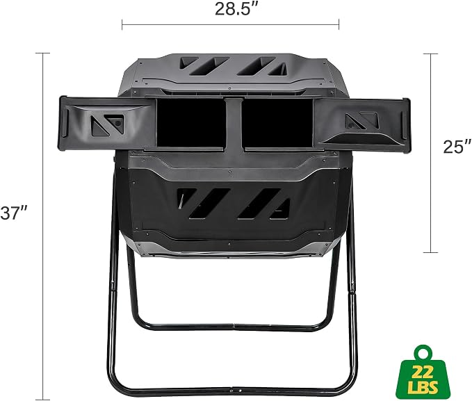 Nova Microdermabrasion 43 Gallon Compost Tumbler Bin Composter Dual Chamber BPA - Image 7