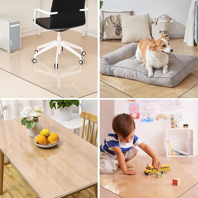 36" x 55" Glass Chair Mat, Heavy Duty Hard Floor Mat - Image 5