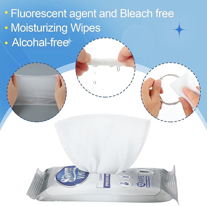 6 Pack/ 72 Pcs Silver Cleaner Wipes Silver Polish Jewelry Cleaner Cleaning - Image 3