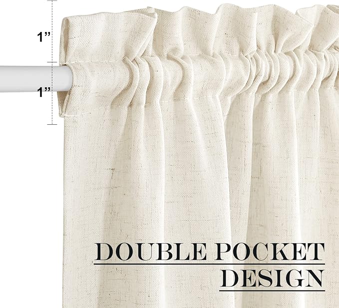 NICETOWN Natural Linen Door Curtains French - Image 2