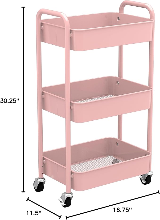 CAXXA 3-Tier Rolling Metal Storage Organizer - Image 5