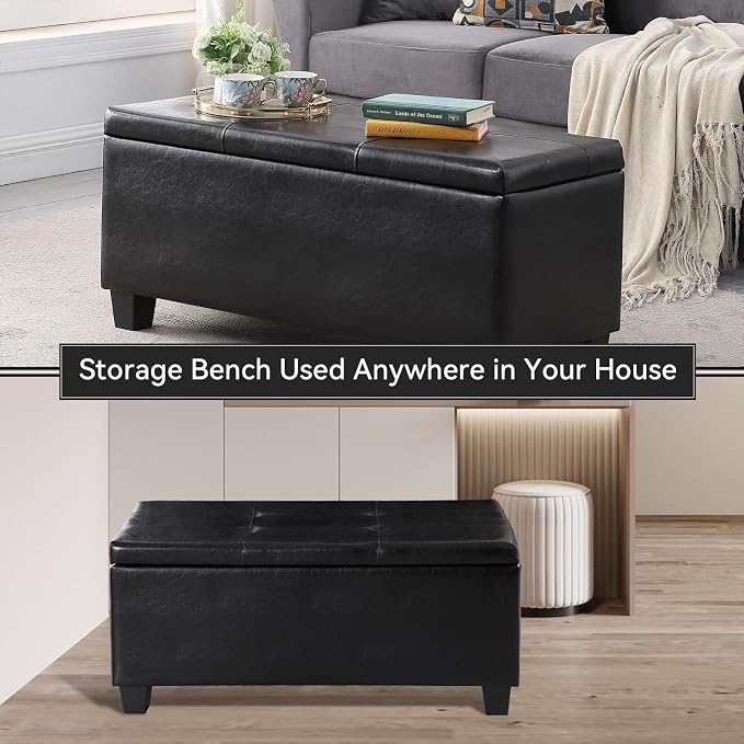 Storage Ottoman Set of 3, for Living Room Couch, End of Bed - Image 4