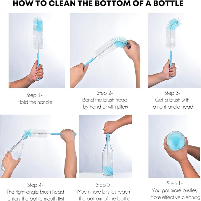 3-Pack Long Bottle Cleaning Brush - Image 4
