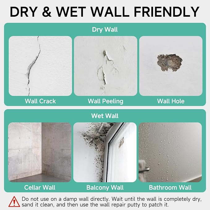 Drywall Repair Kit - 32 OZ Wall Spackle Paste - Image 6