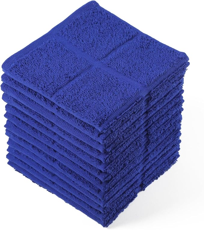 Glynniss Blue Dish Cloths Kitchen Highly Absorbent Navy Dish Rags 100% Cotton by Glynniss
