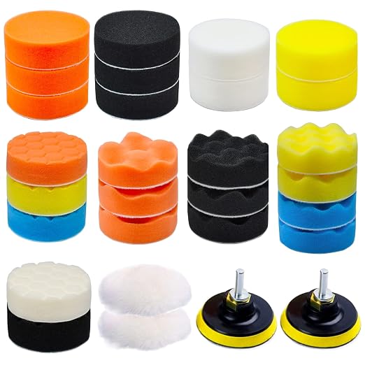 Car Foam Polishing Buffing Kit, Polishing Buffing Pads, Wool Pads, Polishing & by TuhooMall