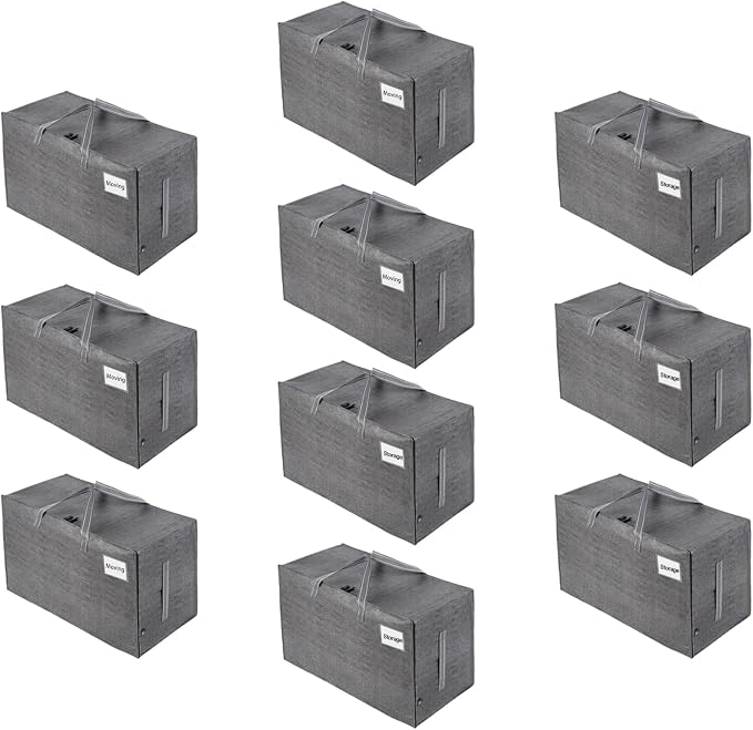 VENO 10 Pack Moving and Storage Bags, Heavy Duty, Alternative to Moving Boxes by Veno