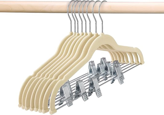 HOUSE DAY Velvet Skirt Hangers 12 Pack, Space Saving Slim Shorts Hanger by HOUSEDAY