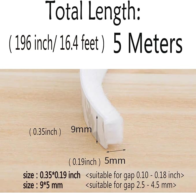 Weather Stripping Brush for Sliding Windows/Doors Frame Side, Pile Self - Image 2