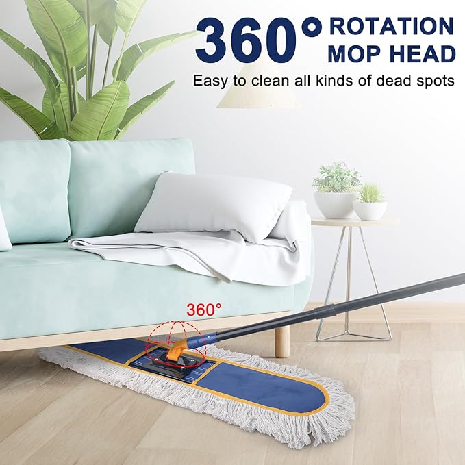 24" Commercial Dust Mop for Floor Cleaning, Heavy Duty Floor Duster - Image 3