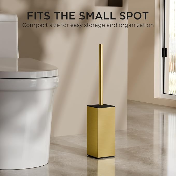 FORIOUS Toilet Brush and Holder Set, Heavy Duty 304 Stainless Steel Base Square - Image 7