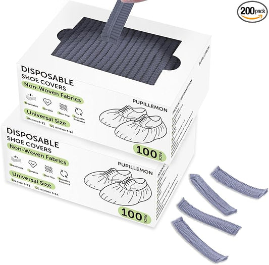 200Pcs Non-Woven Shoe Covers Disposable Non Slip by PUPILLEMONJEWELRY