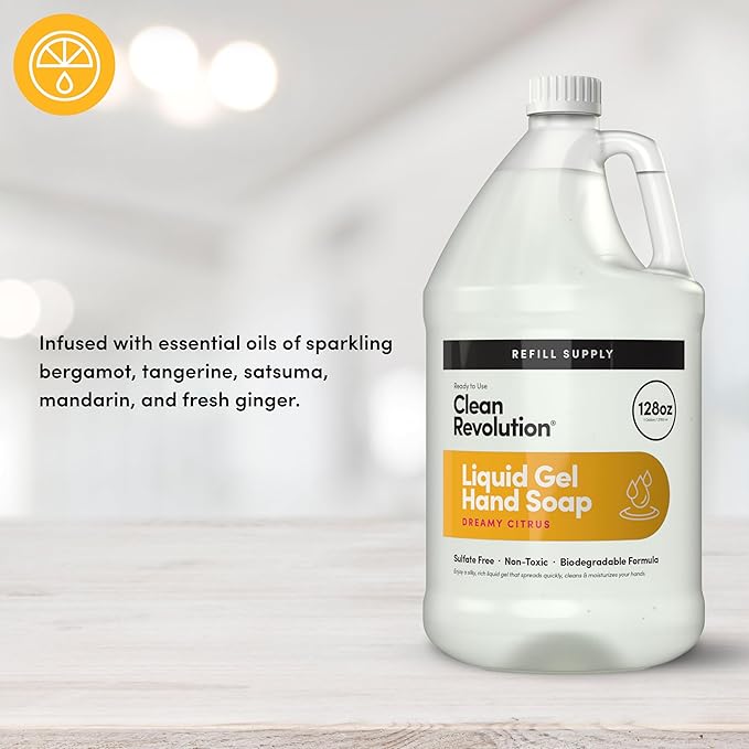 Clean Revolution Liquid Gel Hand Soap, Silky Rich Liquid, Quick Lather - Image 3